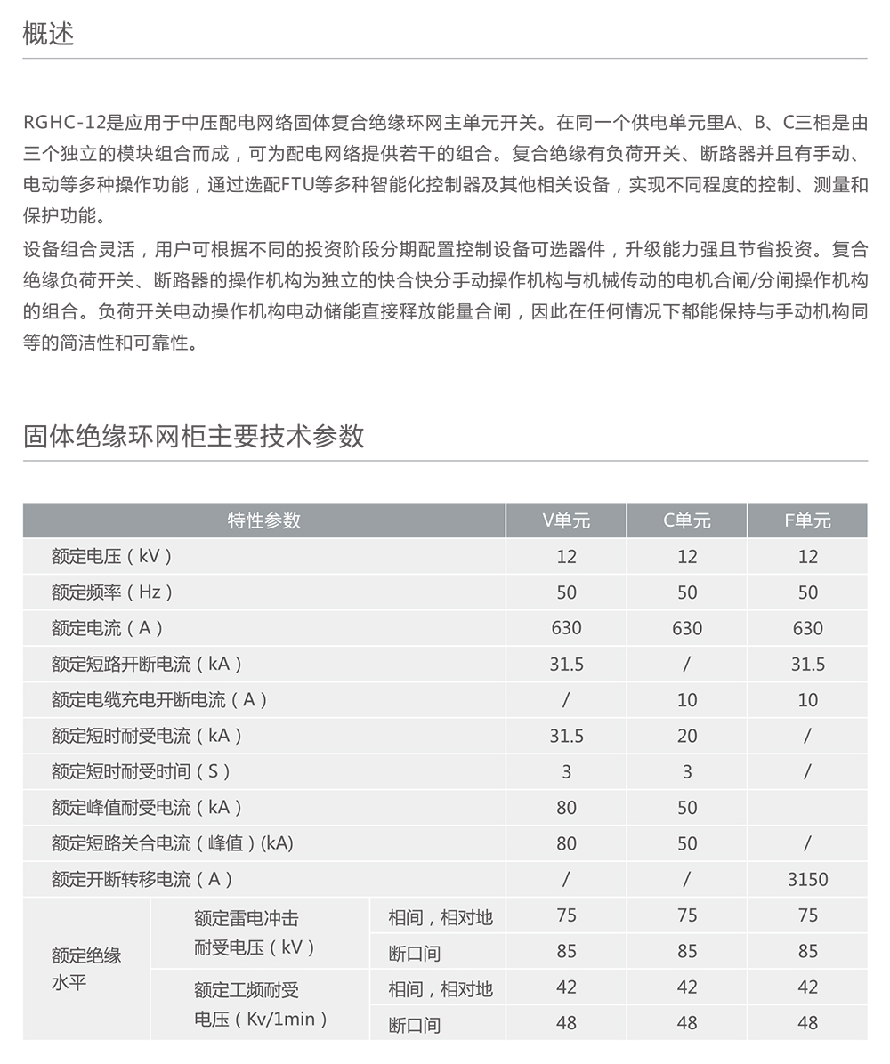 南宫NG·28相信品牌力量RGHC-12固体绝缘环网柜 