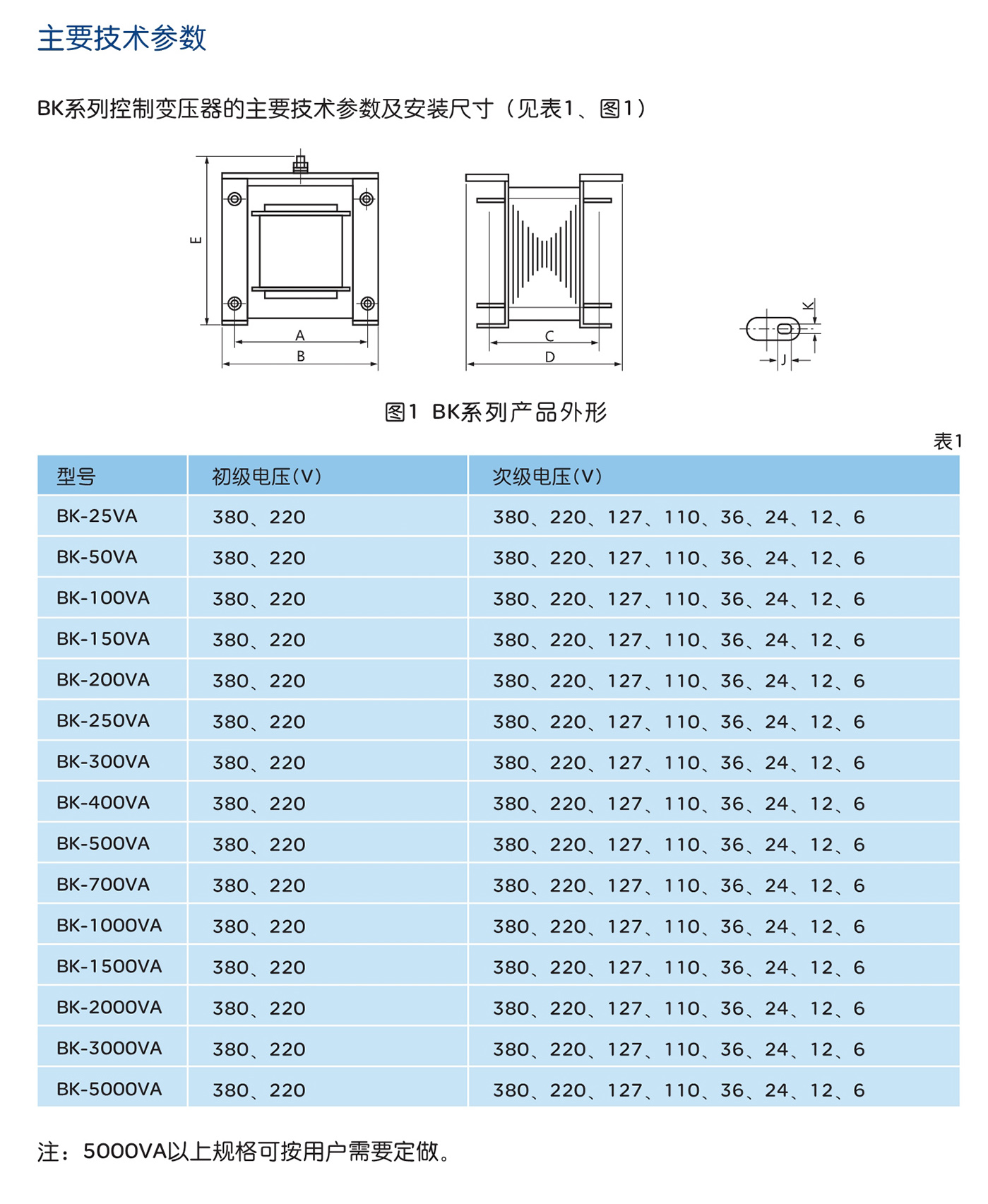 南宫NG·28相信品牌力量BK、BKC系列控制变压器 